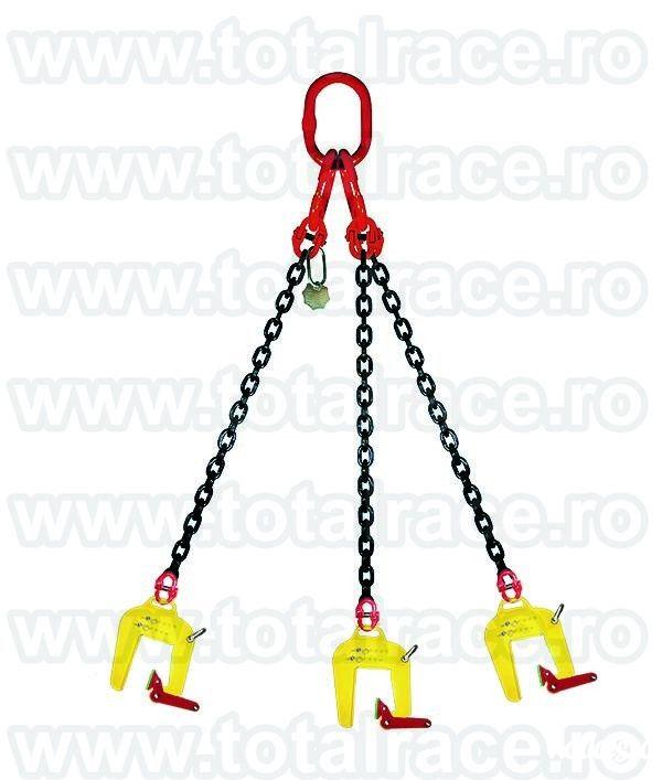 Total Race Romania livreaza din stoc cleste pentru ridicare tuburi si inele din beton, cleste pentru manevrare camine beton, clesti pentru tuburi beton cu dispozitiv din lant cu 3 brate , clesti camine de beton cu deschidere falci reglabila, dispozitive d