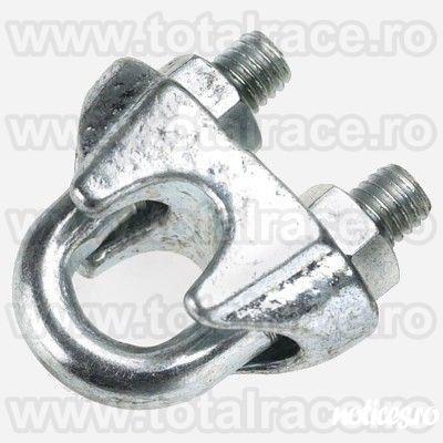 Total Race Romania comercializeaza cu livrare din stoc bride fixare cablu bride sufe cablu turnate DIN741, bride sufe cablu otel, bride zincate pentru sufe cabluri cu diametru 3 mm la 40 mm , bride metalice de strangere cablu. Puntea bridei este turnata i