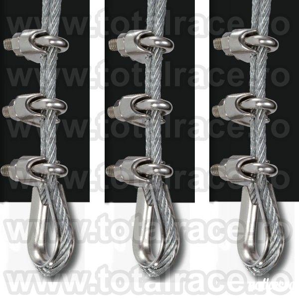 Total Race Romania  livreaza din stoc bride-cleme de prindere cablu, din otel zincat pentru cablu otel , clipsuri (bride) tip DIN 741, bride zincate cablu tractiune, accesorii cablu tractiune, gama completa bride cablu. Preturi si disponibilitate gama com