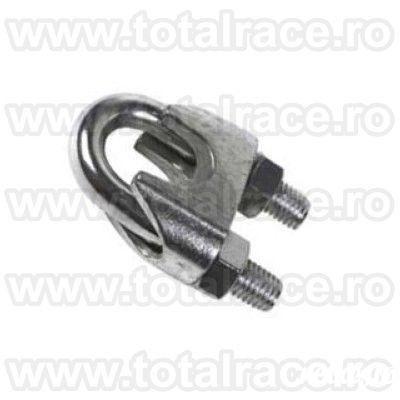 Total Race Romania comercializeaza din stoc Bucuresti bride-cleme de prindere cablu, din otel zincat pentru cablu otel , clipsuri (bride) tip DIN 741, bride zincate cablu tractiune, accesorii cablu tractiune, gama completa bride cablu. Preturi si disponib