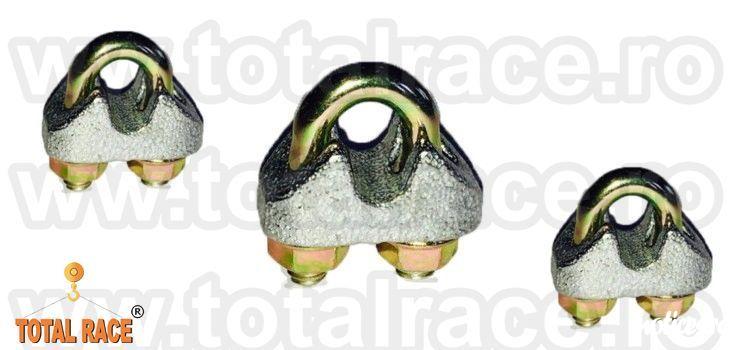 Total Race Romania livreaza din stoc bride electrogalvanizate pentru sufe cablu EN 13411-5 Tip A ( fost DIN 1142 ) , bride electrogalvanizate cablu otel, bride zincate pentru cabluri, bride-cleme electrogalvanizate de prindere sufe cablu, din otel zincat,