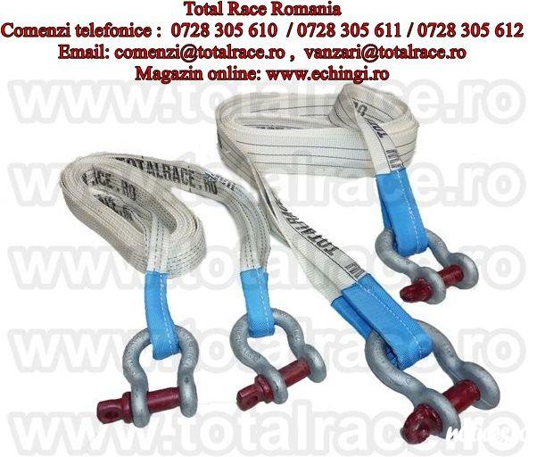 Total Race Romania comercializeaza chingi tractare / remorcare / recuperare / troliere de MBL 7 tone cu lungime de 4 metri / 6 metri , alte lungimi la cerere  , culoare ecru , latime de banda  60  mm, sufe remorcare textile din poliester fabricate in 2 st