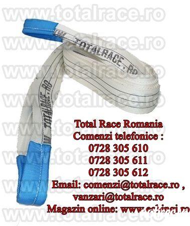 Total Race Romania comercializeaza chingi tractare / remorcare / recuperare / troliere de MBL 7 tone cu lungime de 4 metri / 6 metri , alte lungimi la cerere  , culoare ecru , latime de banda  60  mm, sufe remorcare textile din poliester fabricate in 2 st