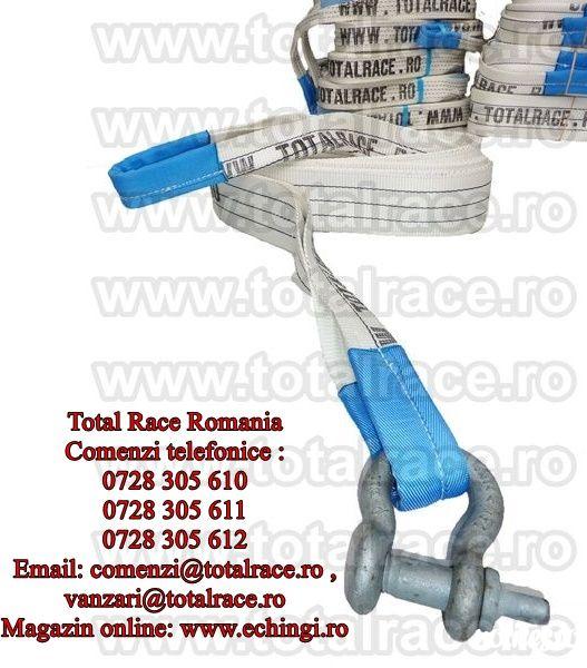Total Race Romania comercializeaza chingi tractare / remorcare / recuperare / troliere de MLB 5 tone cu lungime de 3 metri / 4 metri / 5 metri,alte lungimi la cerere , culoare ecru , latime de banda  50  mm, sufe remorcare textile din poliester fabricate 