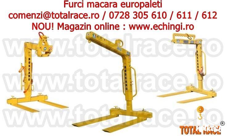 Total Race Romania livreaza din stoc Bucuresti furca paleti  model MBA, model MBRA, furca macara model MBRA-E cu arc si protectie, furci macara reglabile, furca macara paleti,  furci de macara, furca de macara pentru europaleti, furci de macara cu capacit