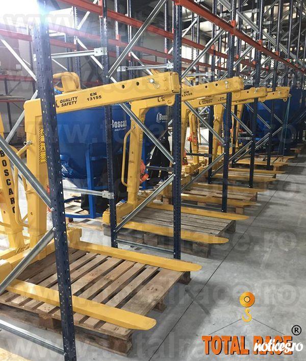 Total Race comercializeaza cu livrare imediata din stoc Bucuresti furci de macara model MBA, model MBRA, furca macara model MBRA-E cu arc si protectie, furci de macara pentru europaleti, furci de macara cu capacitati diferite, furci de macara cu livrare d