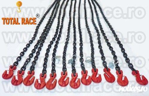Total Race ofera din stoc Bucuresti dispozitive de ancorare pt transporturi  de 10 mm , Lc=6300 daN ce contin: intinzator lant cu carlige de scurtare la capete 10 mm , 2 carlige cu siguranta 10 mm , cu montare directa pe lant ,  lant negru grad 80 cu lung