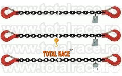 Total Race Group va ofera din stoc Bucuresti lanturi ancorare de 16 mm , Lc=16000 daN ce contin: intinzator lant cu carlige de scurtare la capete 16 mm , 2 carlige cu siguranta 16 mm , cu montare directa pe lant, lant negru grad 80 cu lungime la cerere in