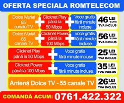 Romtelecom Arad - Inernet, Dolce Tv, Cablu TV, IPTV, Televiziune