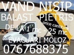 VAND NISIP, 0767688375, BALASTRU, PIETRIS