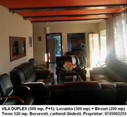 Vila de inchiriat in Bucuresti (cartierul Giulesti): 300 mp, 4 camere, lux, mobilata. Proprietar