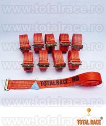 Total Race Romania comercializeaza chingi de ancorare marfa delimitare spatiu pentru transport  sistem 50 mm cu lungime 4 metri , latime banda 50 mm.La cerere chingile se pot fabrica cu alte lungimi de banda