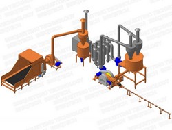 Linie brichetare brichete din paie 600 kg/ora cu diametru 70-75mm