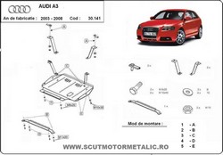 Scut auto motor metalic Audi A3 dupa 2003